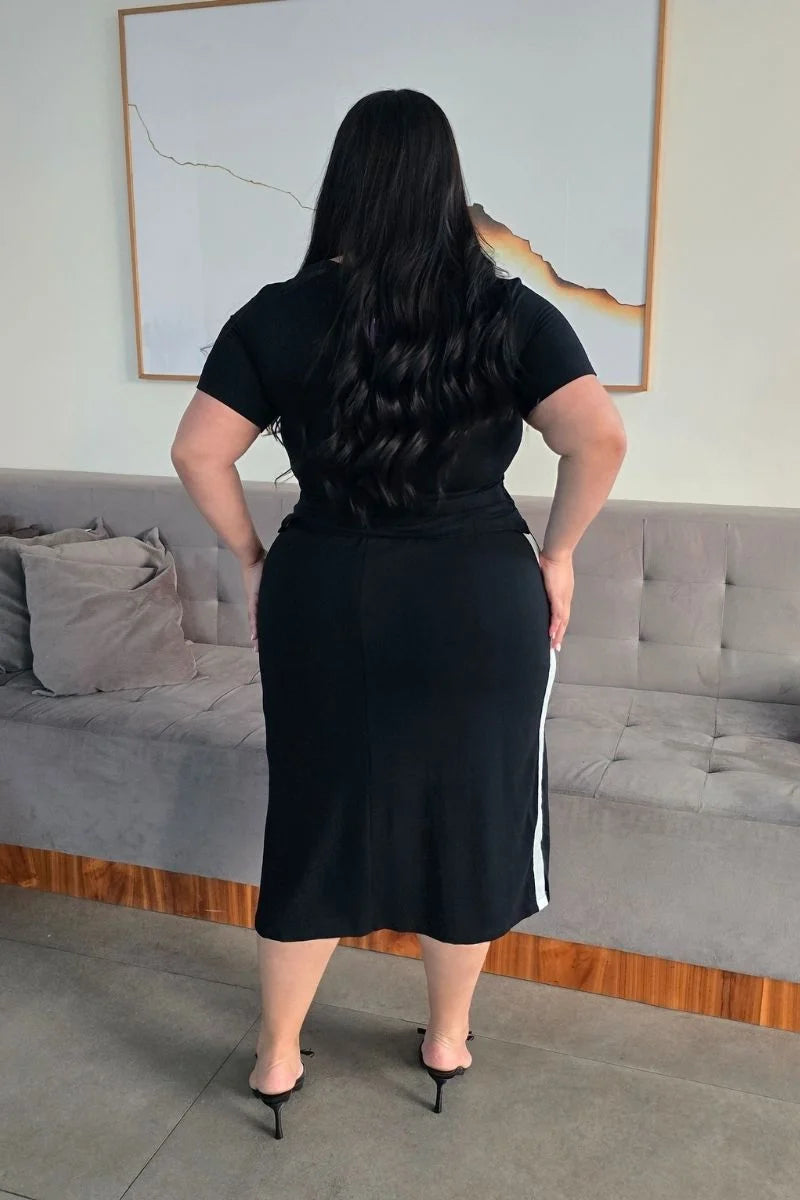 Conjunto Tamires Preto em Malha Moletinho