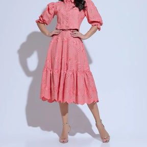 Conjunto Feminino Richelieu 3D Coral Bordado Luma - FL24