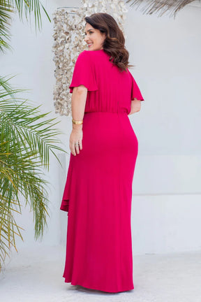 Vestido Adèle Cereja Longo Sereia